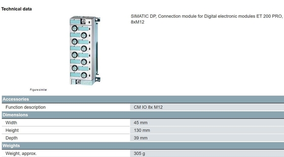 SIEMENS SIMATIC ET 200pro CM IO 8x M12 SF LED 결제 기간 T/T 6ES71944CB000AA0