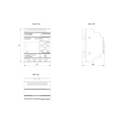 100% 원본 시멘스 LOGO PLC 통합 디스플레이 패널 릴레이 모듈 6ED10521MD080BA1