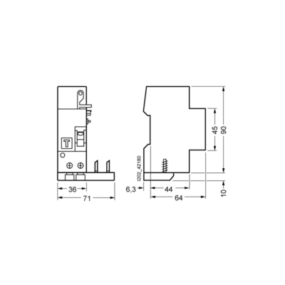 5SM2322-6 RCBO 6 kA 1P N 타입 AC 30 mA C-Char 32 A Un AC 230 V 시멘스 5SM2322
