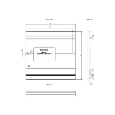 원본 패키지 SIMATIC S7-1500 6ES7590-1AB60-0AA0 PLC 시스템에 대한 장착 레일 160 mm