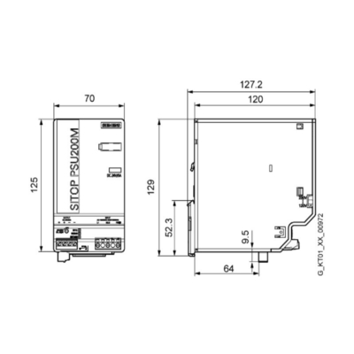 메모리 다른 SITOP PSU200M 전원 공급 단일 및 이중 단계 DC 24V / 5A 6EP1333-3BA10