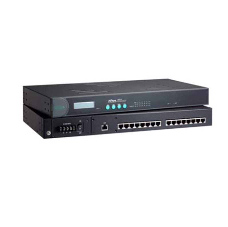 NPORT 5630-16 100 ~ 240 VAC 또는 88 ~ 300 VDC MOXA DHL TNT UPS FEDEX EMS를 위한 일련 서버
