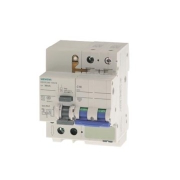 미니 RCBO 5SU93261CN16 Icn 6 kA 2P 타입 AC 30 mA C-Char 16 A Un AC 230 V 극 2