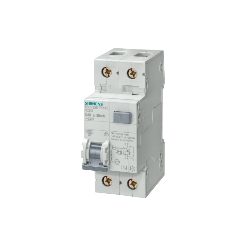 시멘스 5SU1353-1KK16 FI/LS AC 30MA 1 N-P C16 4.5KA 잔류 전류 스위치 MCB 컴보
