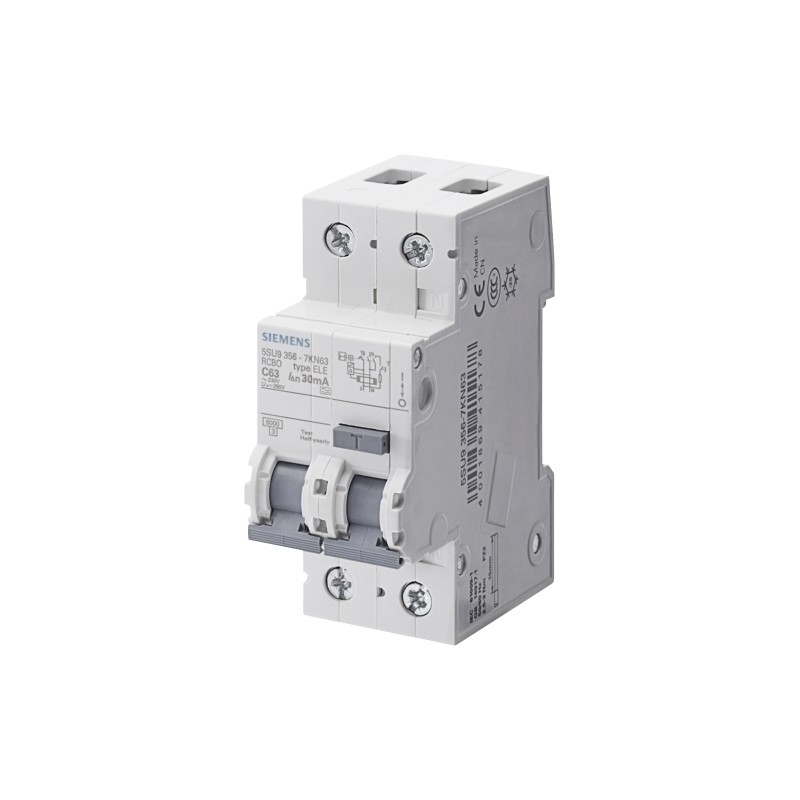 시멘스 저전압 전력 분배 스위치 5SU9356-1KK16 RCBO AC 30MA 1 N C16 6KA