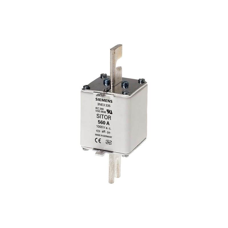 3NE3338-8 SITOR 퓨즈 링크와 슬롯 블레이드 접촉 NH2 800 A a R Un AC 800 V 앞 표시기 3NE33388