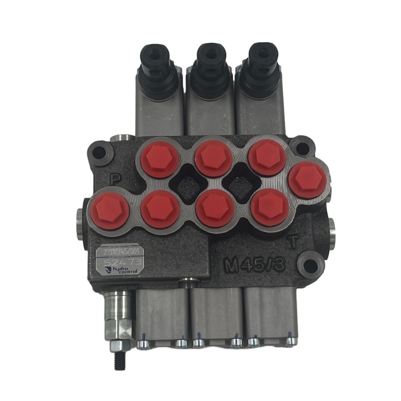 오일 포트 크기 G3/8&quot; M45/3 모노블록 스키드 로더용 수압 방향 밸브